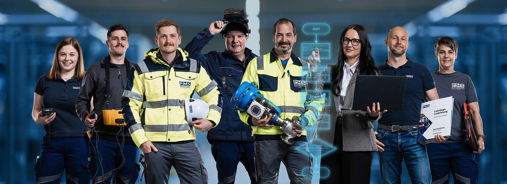 Mitarbeiter der PMS Gruppe bei einem Gruppenbild