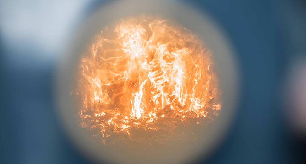 Feuer in einem Heizkessel